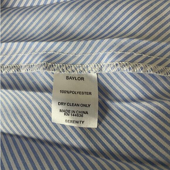 SAYLOR  Serenity Pleated Blue & White Striped Knee Length Skirt Size XS X-Small - Picture 6 of 7